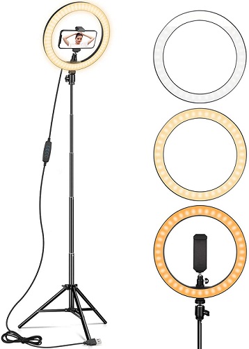 AIXPI Ring Light 10-inch With Tripod Stand and Phone Holder