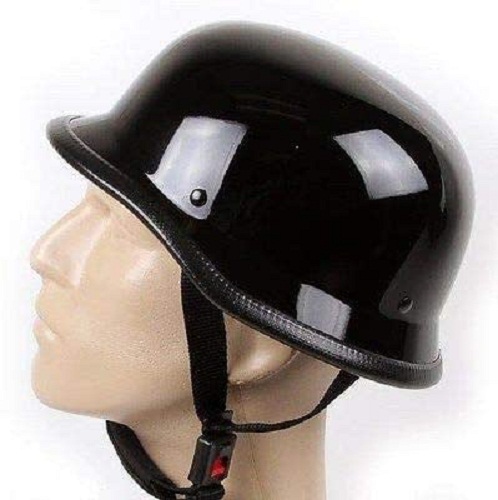 German Novelty Shiny Black Skull Cap