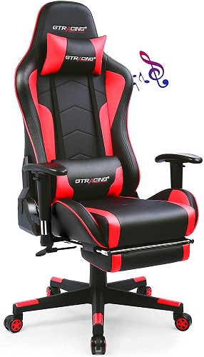 GTRACING GT890MF-RED-VC Gaming Chair With Speakers And Vibration