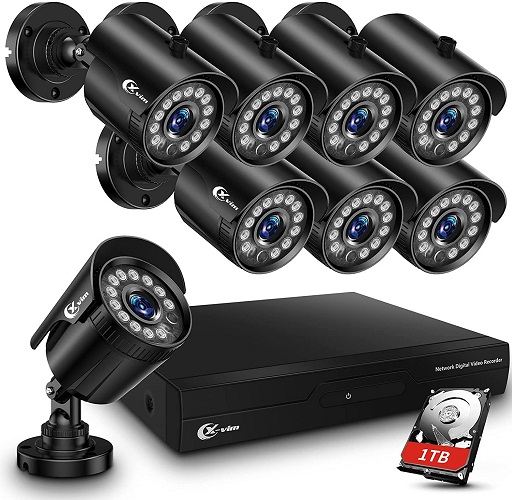 XVIM 8CH 1080P Security Camera System 8pcs