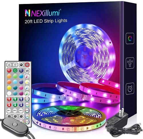 Nexillumi 20FT LED lights for bedroom with remote color changing LED strip lights