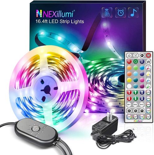 Nexillumi 16.4 foot LED strip with remote music sync